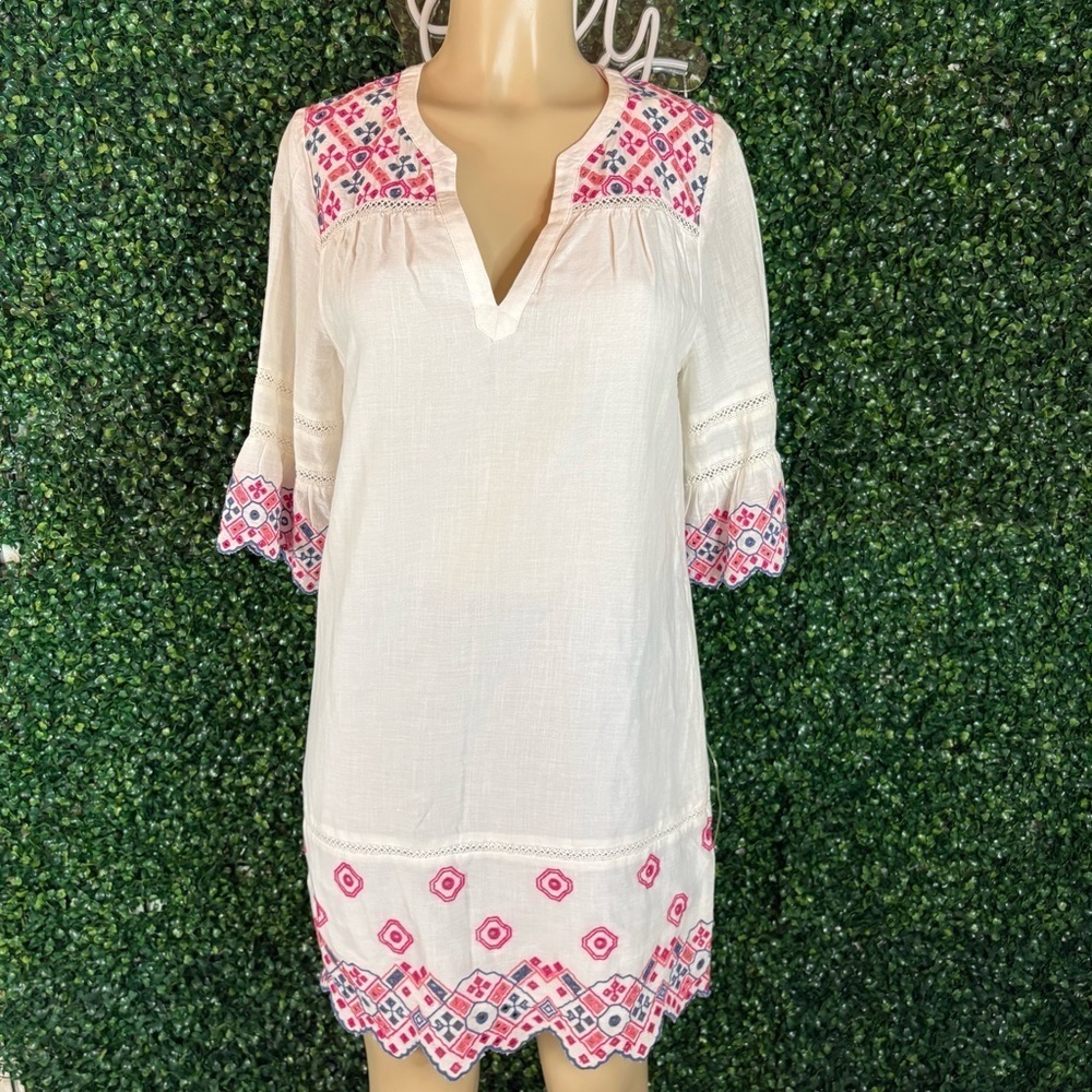 Vineyard Vines Women's Multi Colored Embroidered Eyelet Shift Dress Size 4